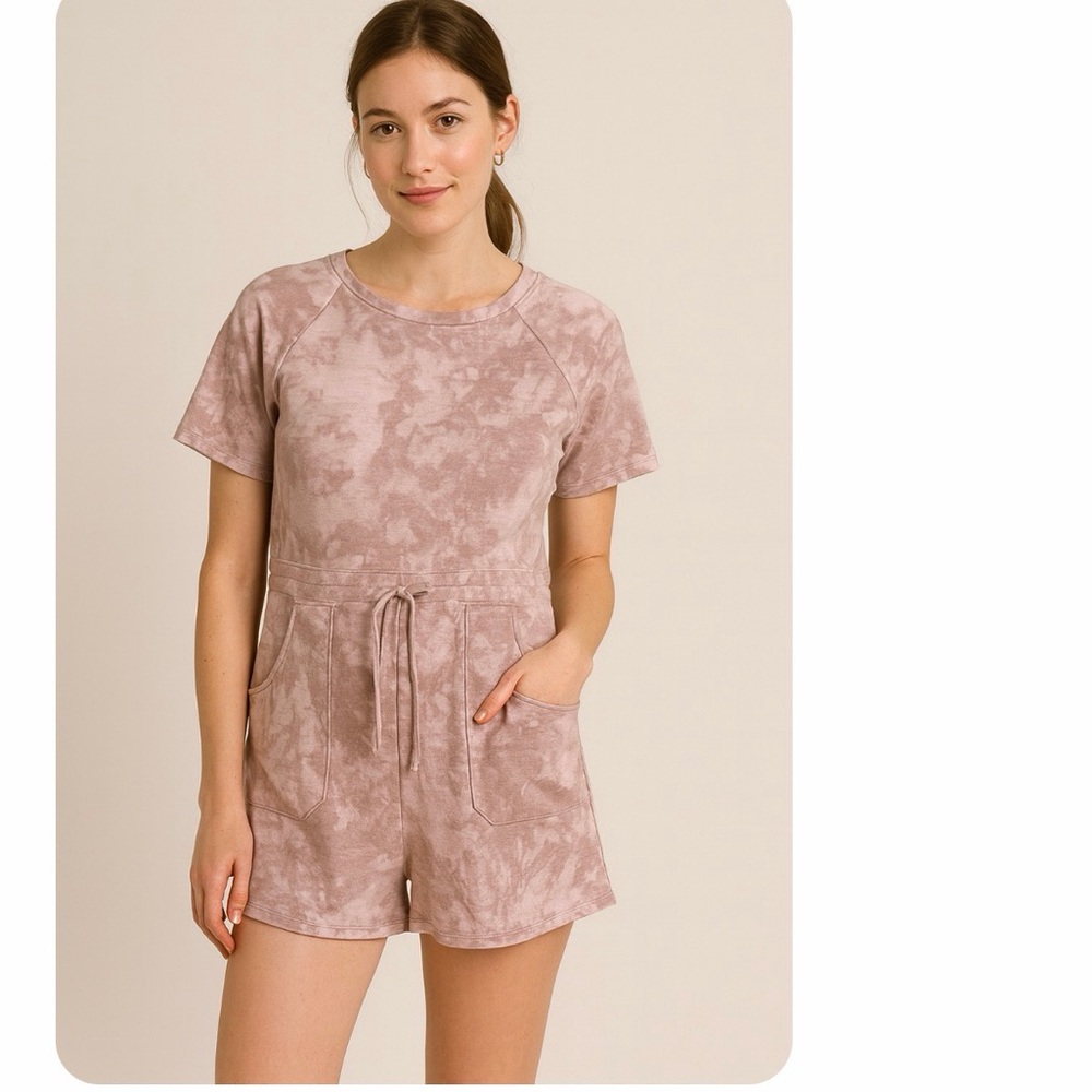 Anthropologie Pink Tie-Dye Jumpsuit